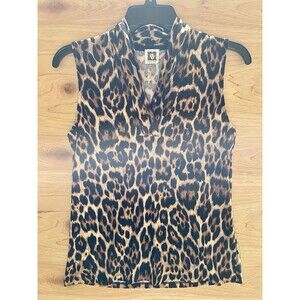 Ann Klein Top Women’s Size S Animal Print Sleeveless